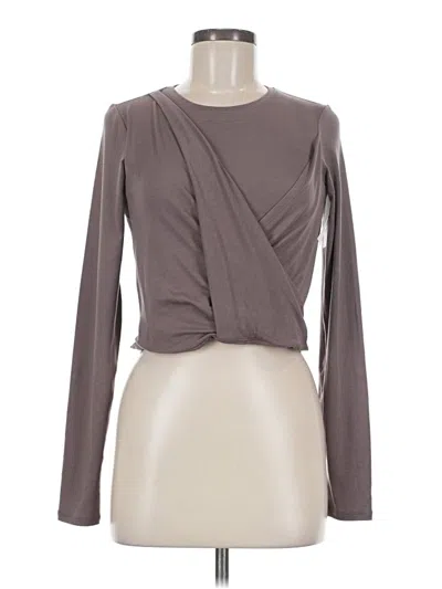 Spanx Long Sleeve Top Gray One Shoulder Neckline Tops In Pink