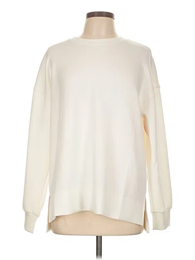 Pre-owned Spanx Long Sleeve Top Ivory Crew Neck Tops