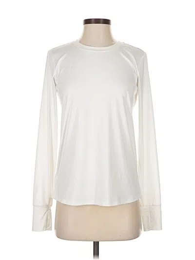 Pre-owned Spanx Long Sleeve Top Ivory Mock Neckline Tops In White