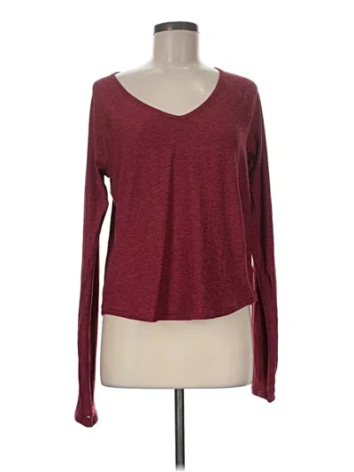Pre-owned Spanx Long Sleeve T-shirt In Burgundy