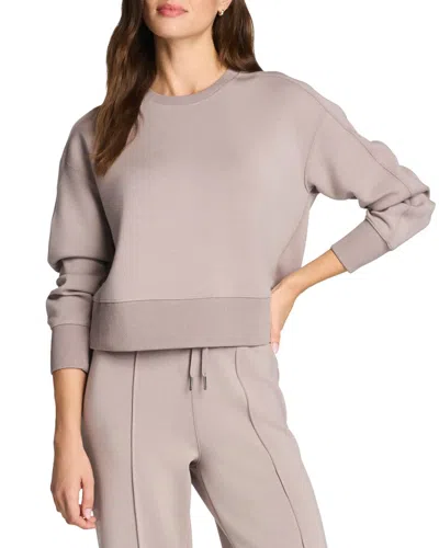 Spanx Luxe Crewneck Top In Gray