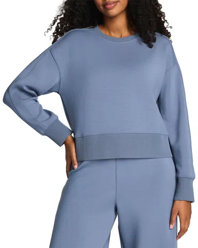 Spanx Luxe Crewneck Top In Blue