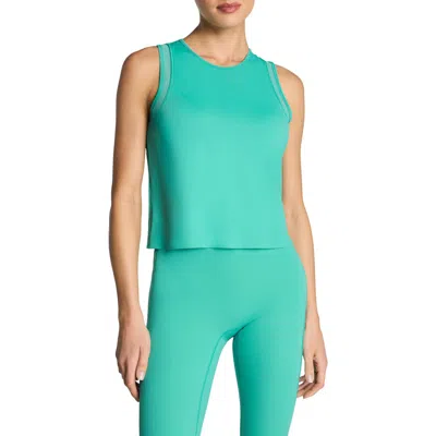 Spanx ® Mesh Detail Crewneck Tank In Green