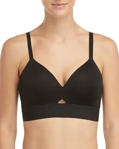 Spanx Mesh Panel Medium Impact Sports Bra In Black