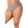 Spanx Ecocare High-rise Stretch-woven Thong In Cafe Au Lait