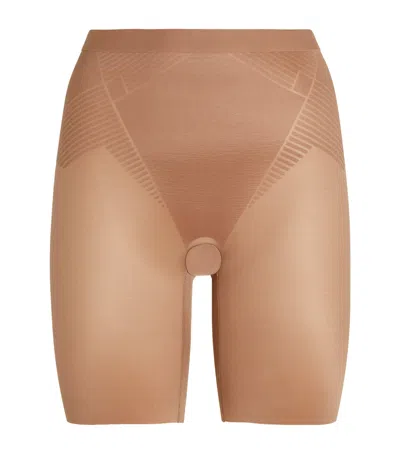 Spanx Mid-thigh Shorts - Medium Control In Brown