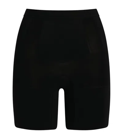 Spanx Oncore Mid-thigh Shorts - Firm Control In Black