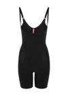 Spanx Oncore Open-bust Mid-thigh Bodysuit In Black