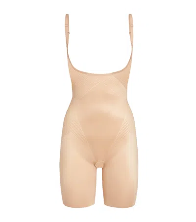 SPANX SPANXSHAPE INVISIBLE OPEN-BUST MID-THIGH BODYSUIT - MEDIUM CONTROL