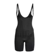 Spanx Supersculpt Totalcontour Open-bust Mid-thigh Bodysuit In Black