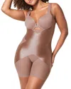 Spanx Open-bust X Mid-thigh Bodysuit In Cafe Au Lait