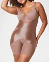 Spanx Open-bust X Mid-thigh Bodysuit In Cafe Au Lait