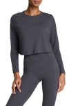 Spanx ® Outpace Crop Long Sleeve Top In Gray