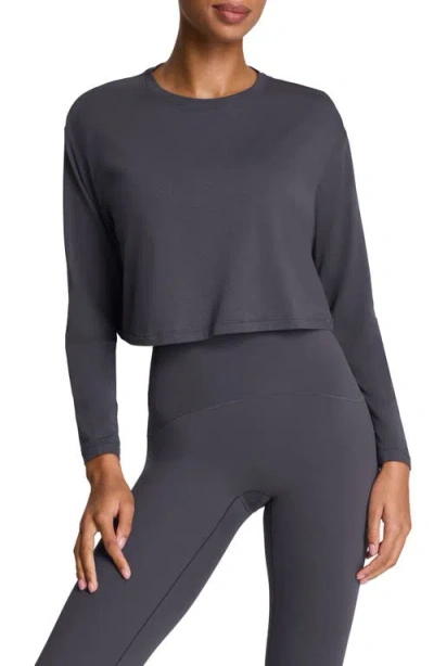 Spanx ® Outpace Crop Long Sleeve Top In Gray