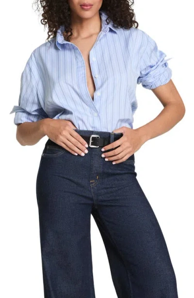 Spanx ® Oversize Poplin Button-up Shirt In Blue