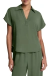 Spanx ® Oversize Short Sleeve Collared Shirt In Green
