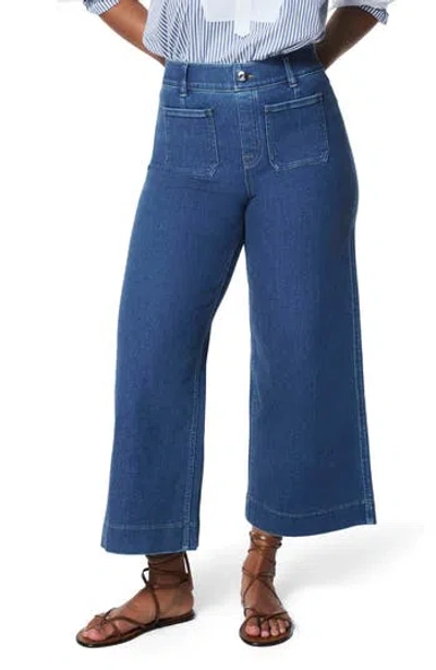 Spanx ® Patch Pocket Pull-on High Waist Ankle Wide Leg Jeans In Blue