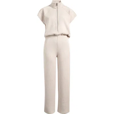 Spanx ® Pintuck Half Zip Jumpsuit In Neutral