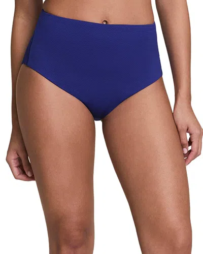Spanx Pique Hi-rise Shaping Cheeky Bottom In Blue
