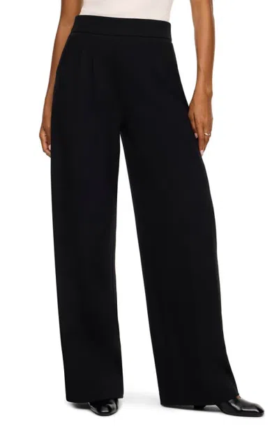 Spanx ® Pleated Ponte Wide Leg Pants In Black