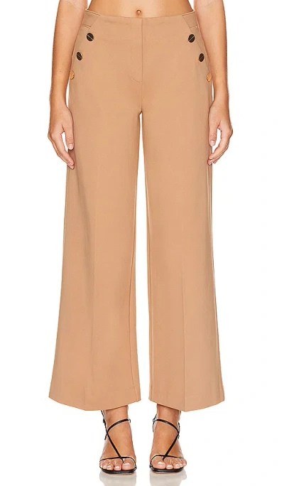 Spanx Ponte Button Front Wide Leg Pant In 太妃糖色
