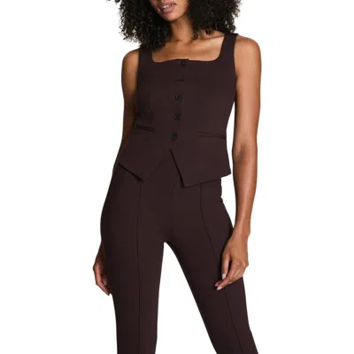 Spanx ® Ponte Button-up Vest In Burgundy