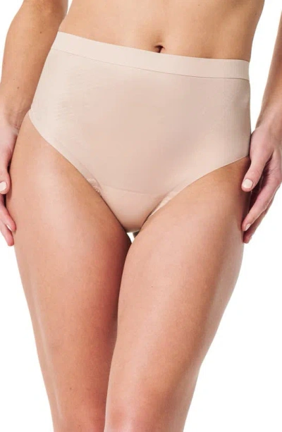 Spanx Printed Power Thong In Champagne Beige