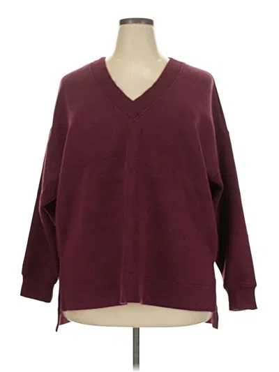 Pre-owned Spanx Pullover Sweater In Burgundy