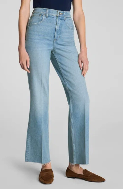 Spanx ® Raw Hem High Waist Crop Kick Flare Jeans In Blue