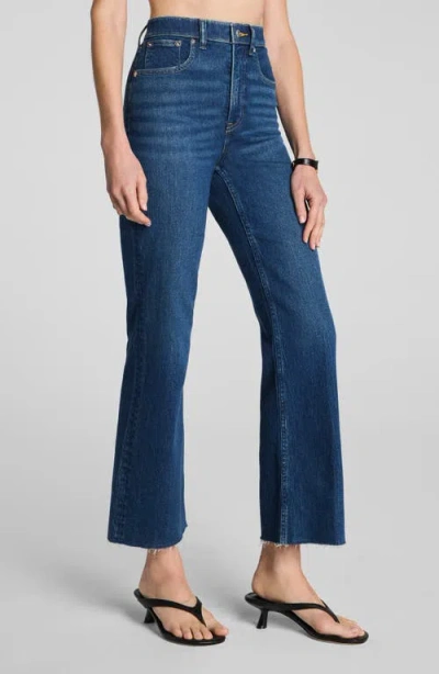 Spanx ® Raw Hem High Waist Kick Flare Jeans In Blue