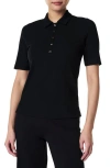 Spanx Stretch Rib Polo Top In Classic Black