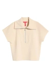 Spanx ® Rib Short Sleeve Half Zip Pullover In Brown