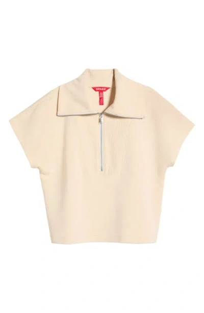 Spanx ® Rib Short Sleeve Half Zip Pullover In Brown