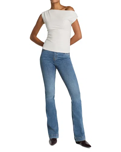 Spanx Ribbed Knit Off The Shoulder Ruched Top In White