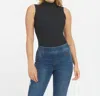 Spanx Suit Yourself Ribbed Mock Neck Sleeveless Smoother Bodysuit In Black