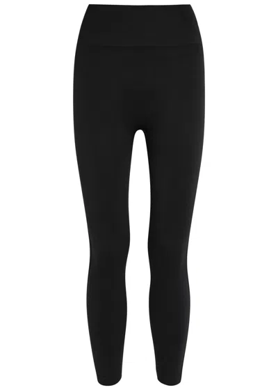 Spanx Ribbed Sculpting Knit Cropped Leggings In Black