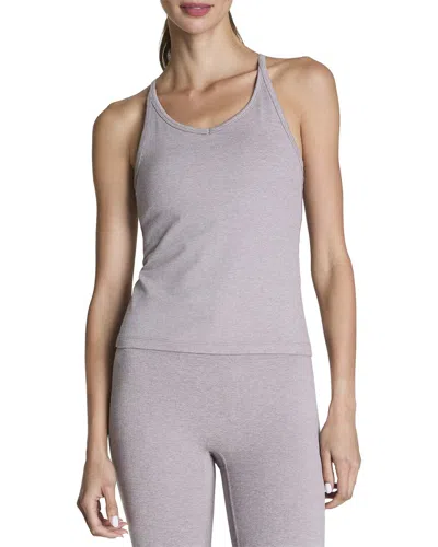 Spanx Ribbed V-neck Racerback Tank In Gray