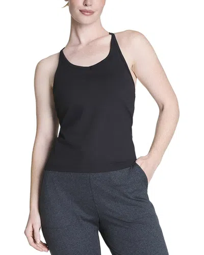 Spanx Ribbed V-neck Shelf Tank In Black