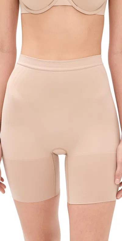 Spanx Sculpt Gofigure Mid Thigh Shorts Chai In Multi
