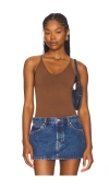 Spanx Sculpt Thong Bodysuit In Brown