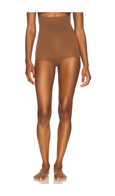 Spanx Seamless Power High Waisted Brief In Brown