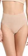 Spanx Ecocare High-rise Stretch-woven Thong In Toasted Oatmeal