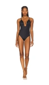 Spanx Shape Suit Your Fancy Plunge Bodysuit In Black