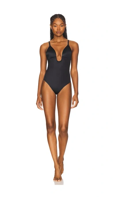 Spanx Shape Suit Your Fancy Plunge Bodysuit In Black