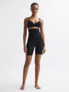 Spanx Shapewear Firming High-waisted Mid-thigh Shorts In Black