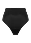 Spanx Shaping High-waist Stretch-satin Thong In Black