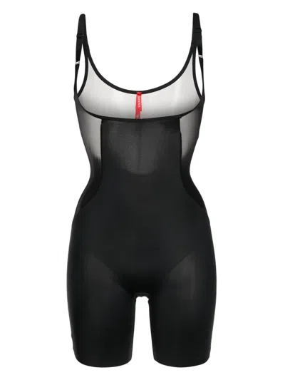 Spanx Shaping Mesh-panel Bodysuit In Black