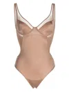 Spanx Shaping Mesh-panel Bodysuit In Brown