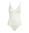 Spanx Shaping Satin Thong Bodysuit - Light Control In White