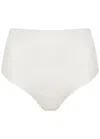 Spanx High-rise Shaping Satin Thong In Ivory